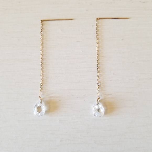 14K Gold Threader Earrings - Picture 2 of 13